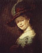 Rembrandt van rijn portratt av den unga saskia oil painting